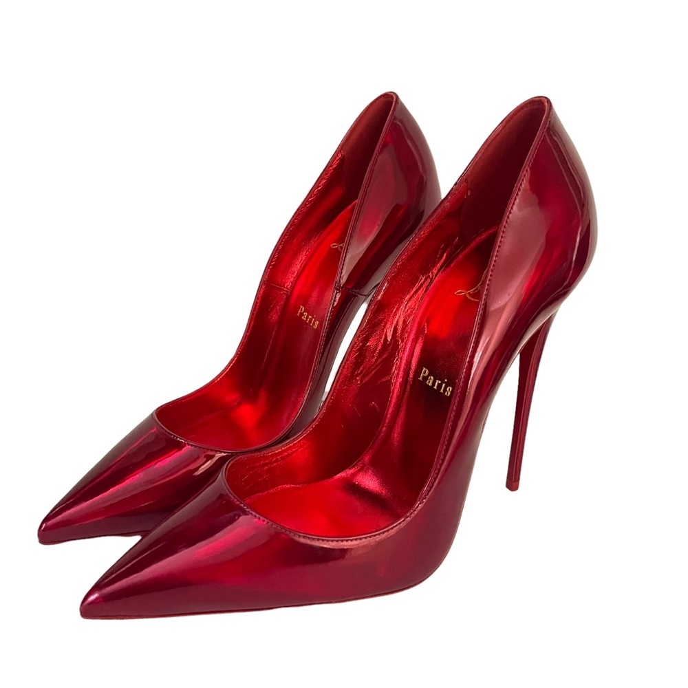 Christian Louboutin Red Patent So Kate Psychic Pointed Toe Pumps Size 39